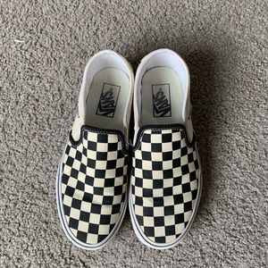 selling black checkered vans size womens 7